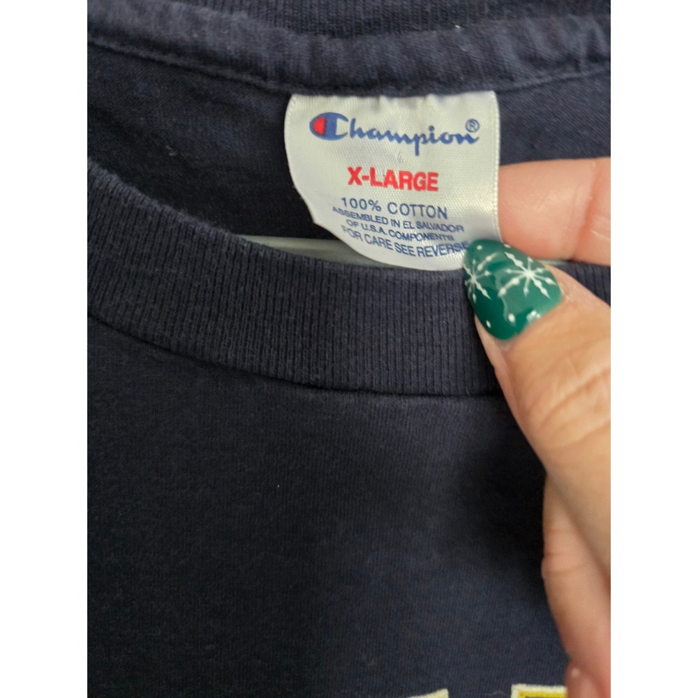 Champion Olympic USA Flag T Shirt Mens XLarge Navy Blue Cotton Short Sleeve - Picture 4 of 6